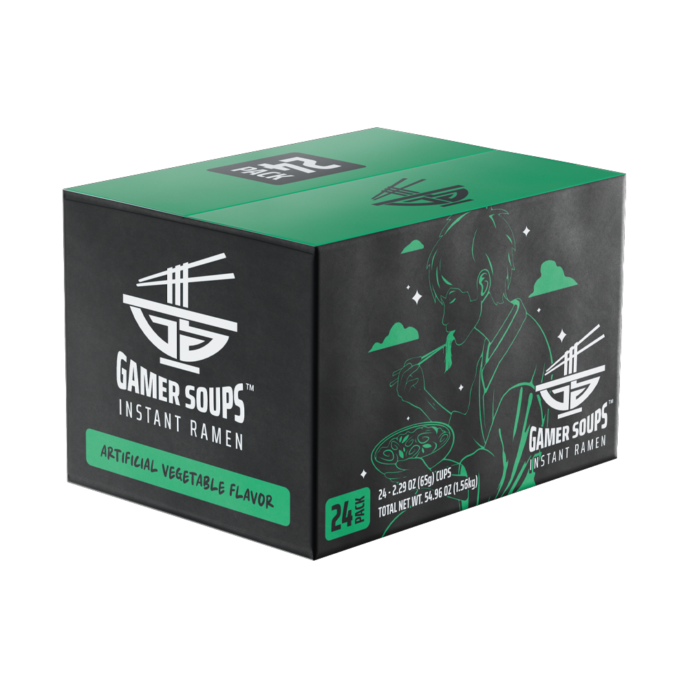 Gamer Soups Instant Noodles - Vegetable (24 Cup Box)